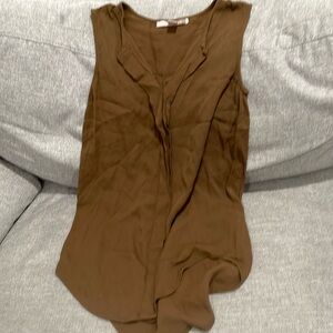 Brown Sleeveless Blouse